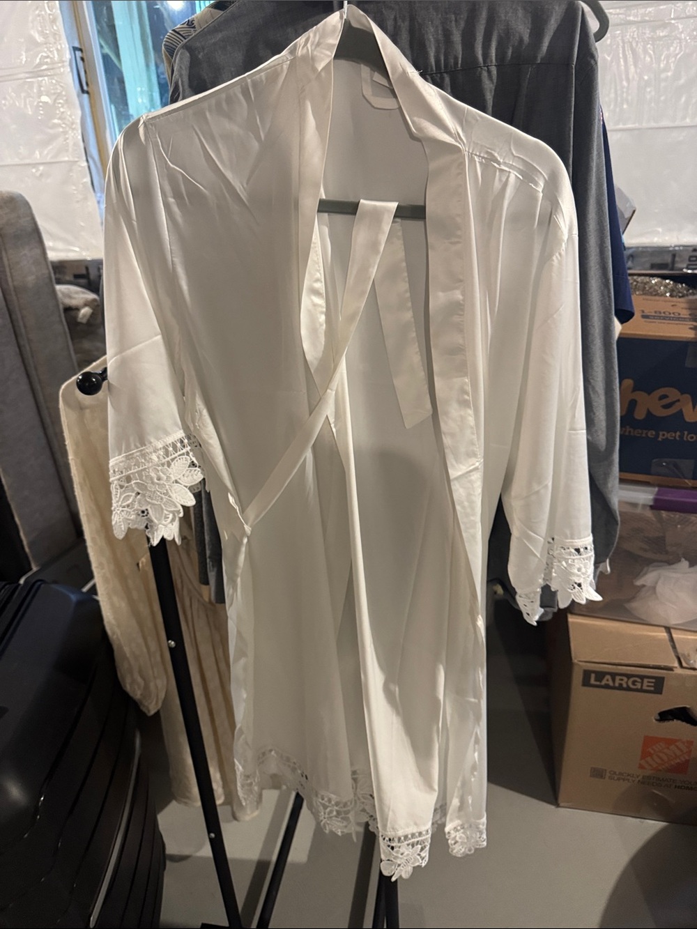 White Satin Bridal Robe